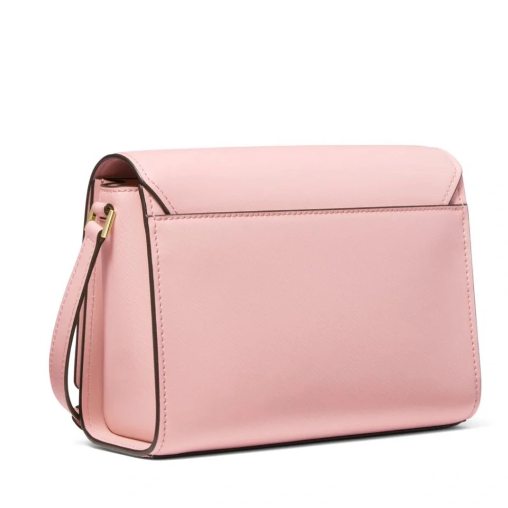 MICHAEL MICHAEL KORS Mimi Medium Leather Messenger Crossbody Bag Powder Blush